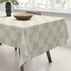 Linen Check Pattern - Mocha Brown Tablecloth Gallery Image 3