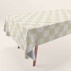 Linen Check Pattern - Mocha Brown Tablecloth Gallery Image 1