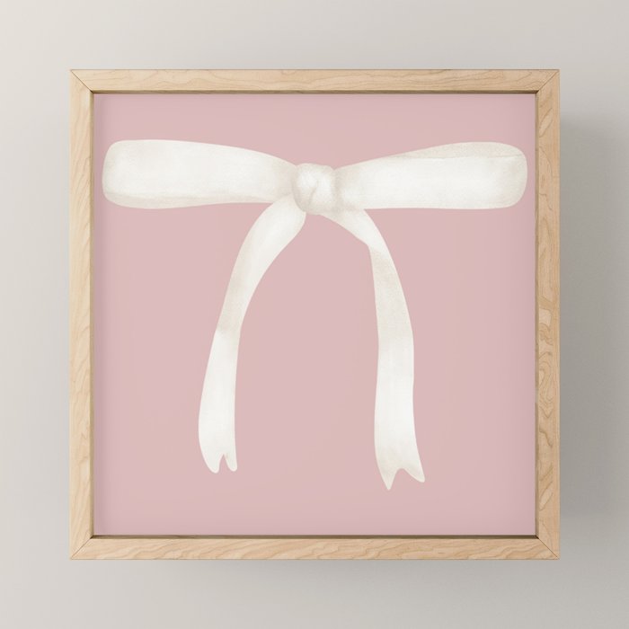 Bows & Ribbons Pattern LVII Pastel Pink Mini Art Print Gallery Image 1