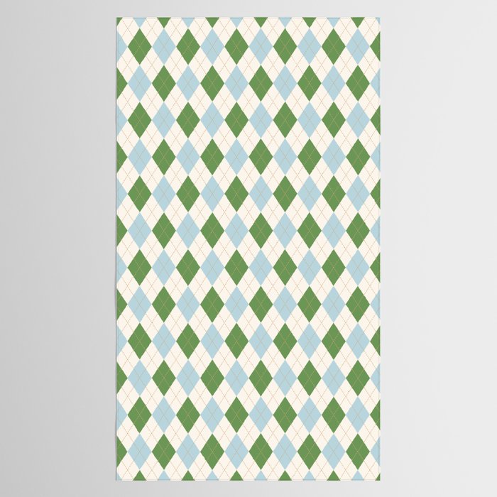 Green and Blue Argyle Plaid Tablecloth Gallery Image 2