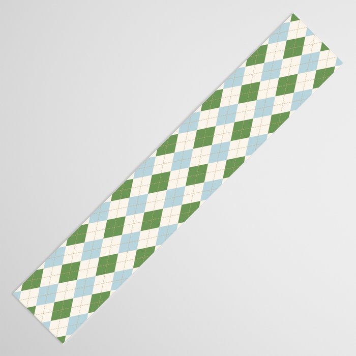 Green and Blue Argyle Plaid Table Runner Gallery Image 3