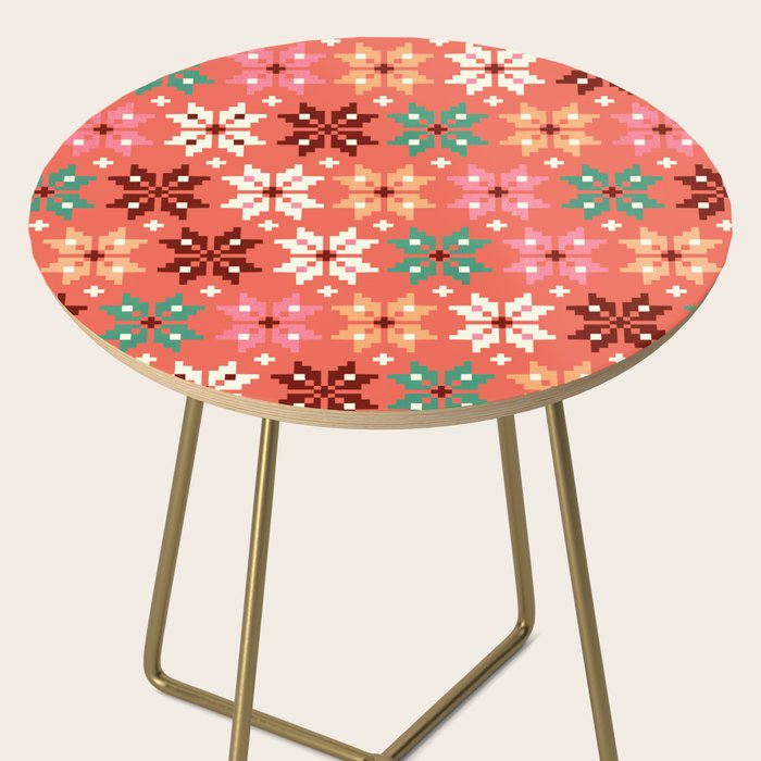 Winter Quilt Pattern no2 Side Table Gallery Image 2
