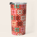 Winter Quilt Pattern no2 Travel Mug Gallery Image 3