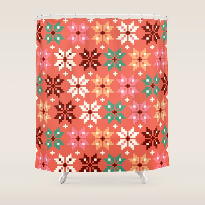 Winter Quilt Pattern no2 Shower Curtain Gallery Image 1