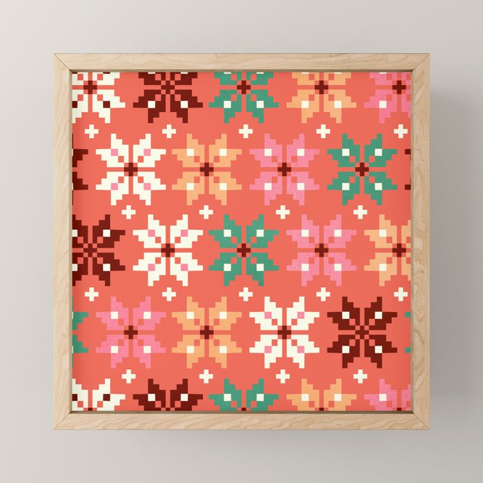 Winter Quilt Pattern no2 Mini Art Print Gallery Image 1