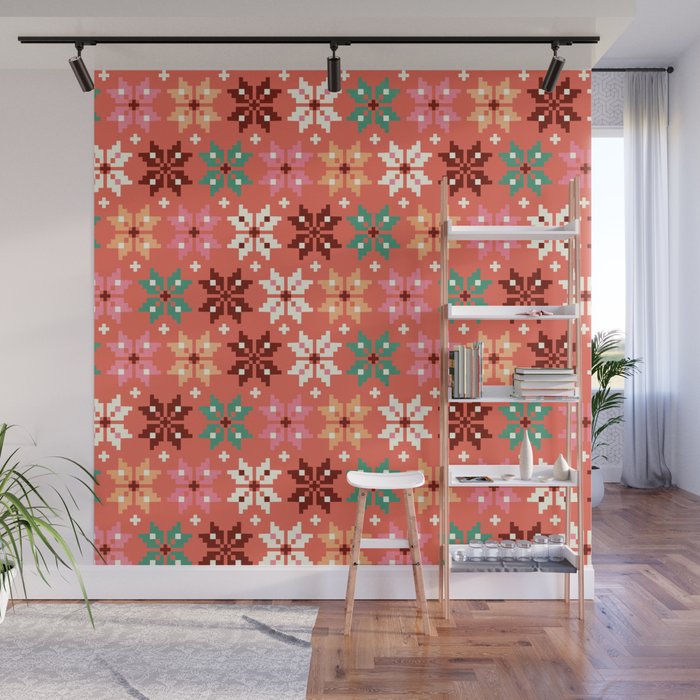 Winter Quilt Pattern no2 Wall Mural Gallery Image 1