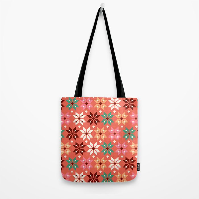 Winter Quilt Pattern no2 Tote Bag Gallery Image 2