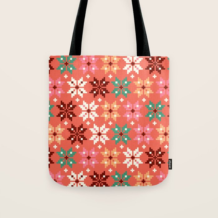 Winter Quilt Pattern no2 Tote Bag Gallery Image 1
