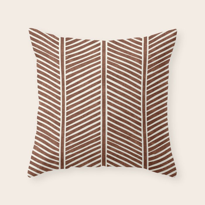 Organic Chevron on Brandywine Throw Pillow Gallery Image 1