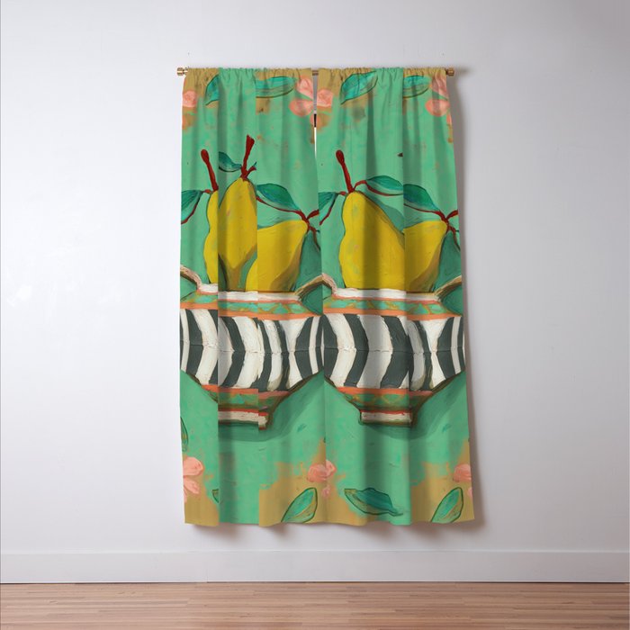 Striped Bowl with Pears Window Curtain Gallery Image 3