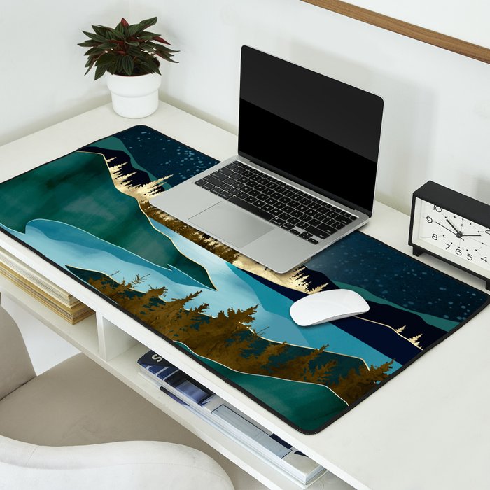 Autumn River Night Desk Mat Gallery Image 2