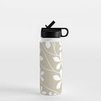 Chic Floral Flow in Beige Water Bottle Gallery Image 1