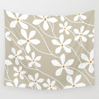 Chic Floral Flow in Beige Wall Tapestry Gallery Image 4