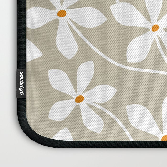 Chic Floral Flow in Beige Laptop Sleeve Gallery Image 3
