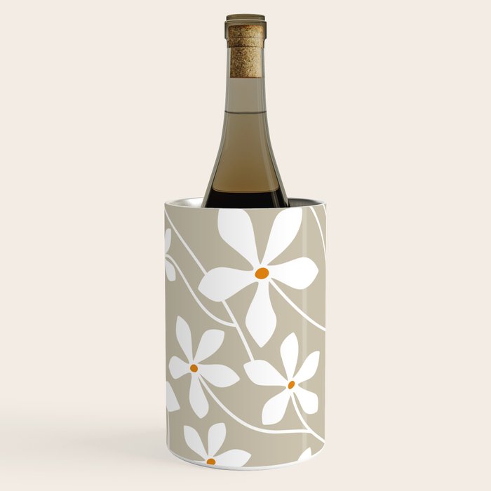 Chic Floral Flow in Beige Wine Chiller Gallery Image 2
