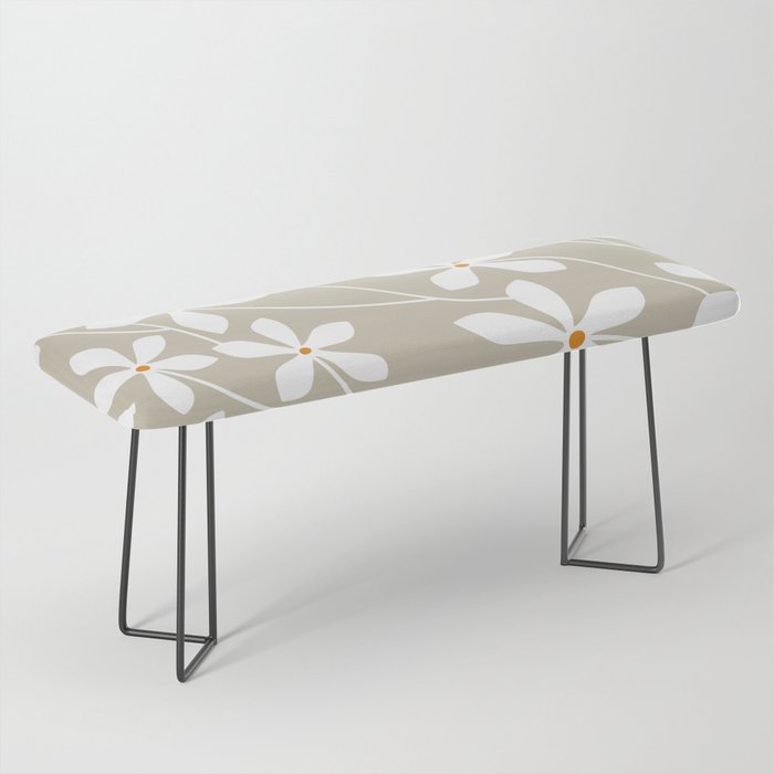 Chic Floral Flow in Beige Bench Gallery Image 1