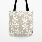 Chic Floral Flow in Beige Tote Bag Gallery Image 1