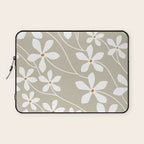 Chic Floral Flow in Beige Laptop Sleeve Gallery Image 1