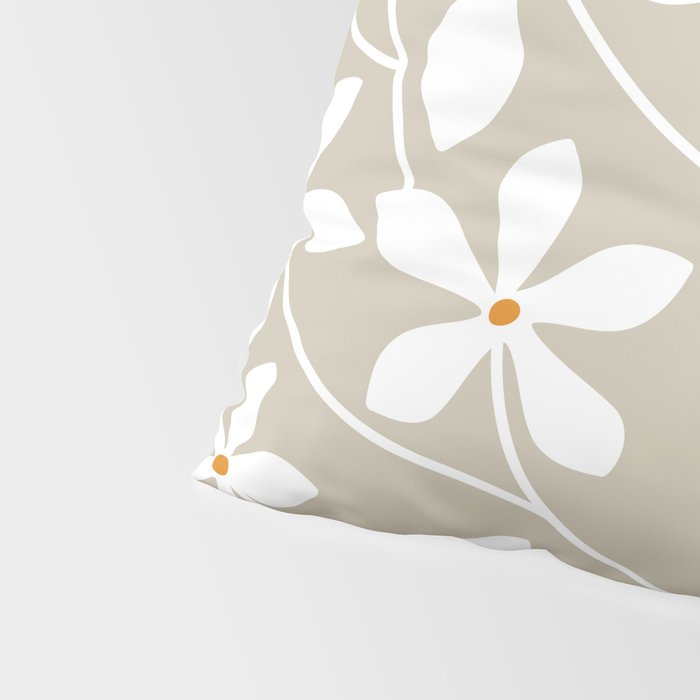 Chic Floral Flow in Beige Pillow Sham Gallery Image 4