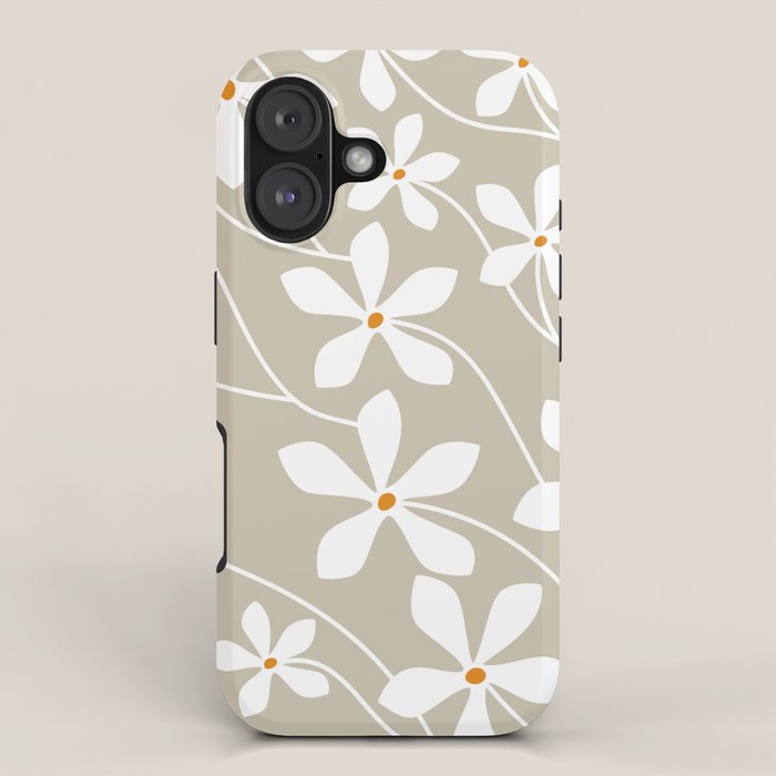 Chic Floral Flow in Beige iPhone Case Gallery Image 1