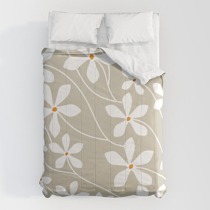 Chic Floral Flow in Beige Comforter Gallery Image 6