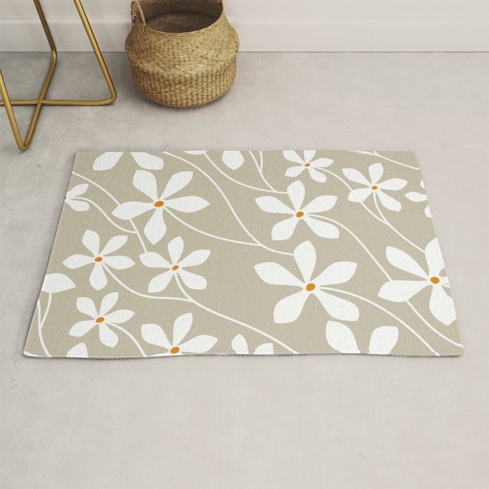 Chic Floral Flow in Beige Rug Gallery Image 1