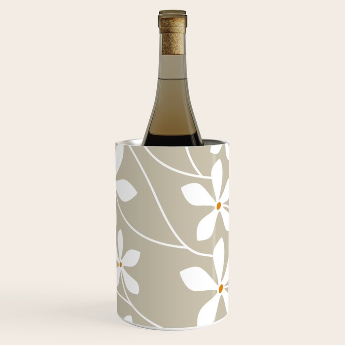 Chic Floral Flow in Beige Wine Chiller Gallery Image 1
