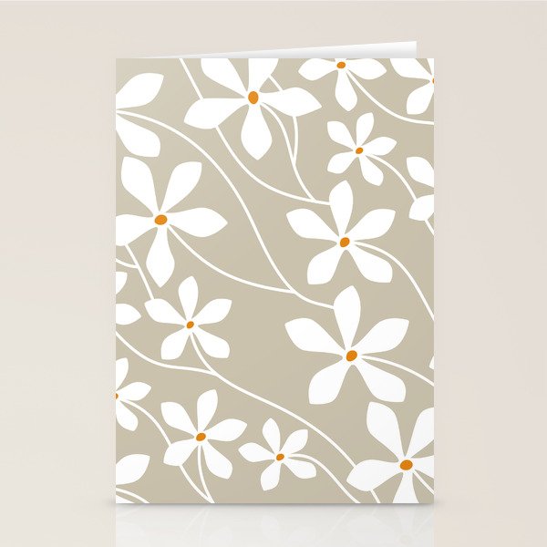 Chic Floral Flow in Beige Stationery Card Gallery Image 2