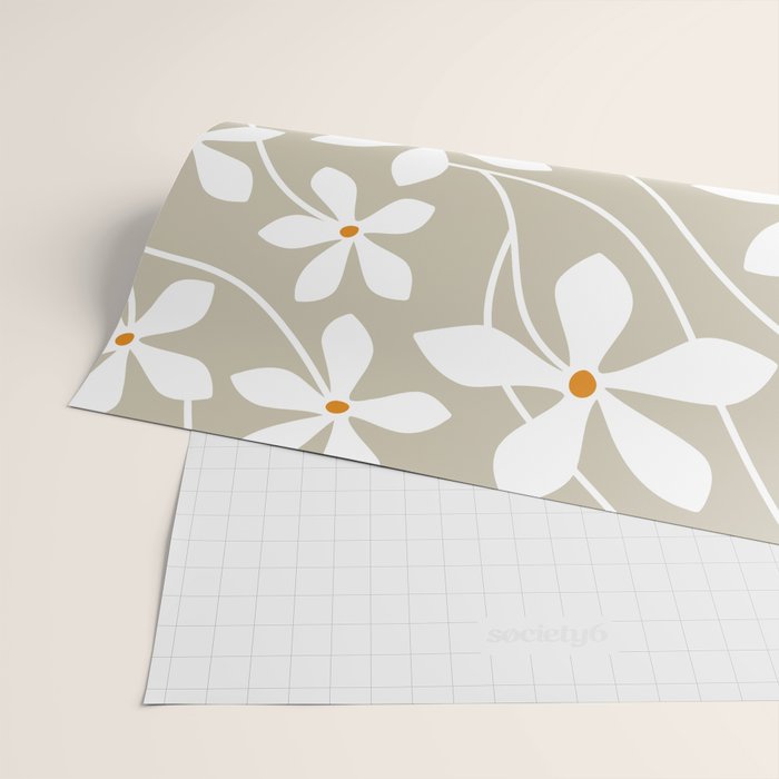 Chic Floral Flow in Beige Wrapping Paper Gallery Image 2