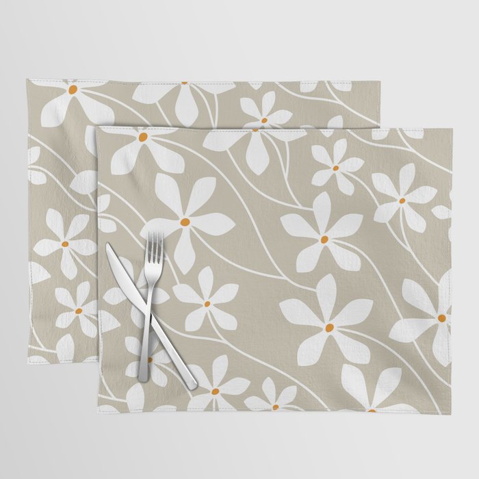 Chic Floral Flow in Beige Placemat Gallery Image 1