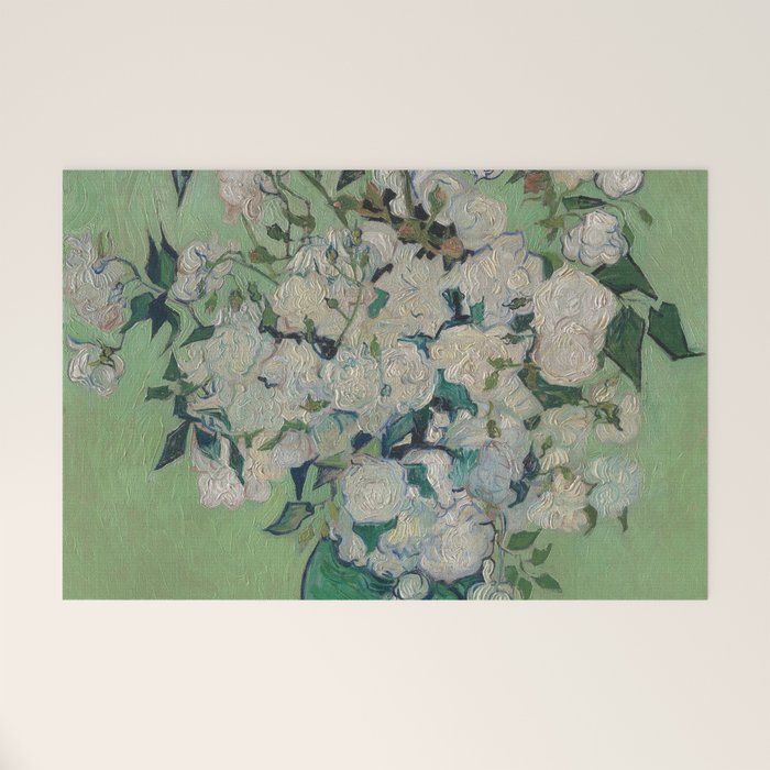 Vase with Pink Roses- Van Gogh Welcome Mat Gallery Image 1