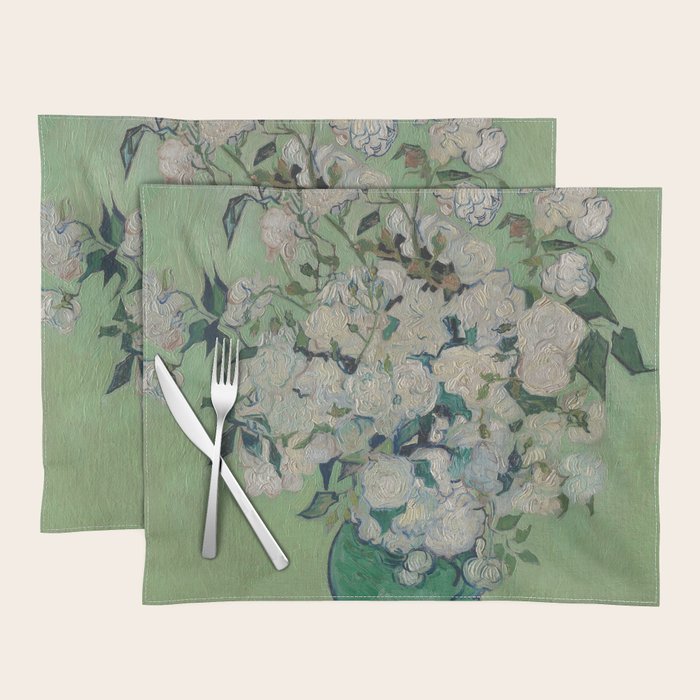Vase with Pink Roses- Van Gogh Placemat Gallery Image 1