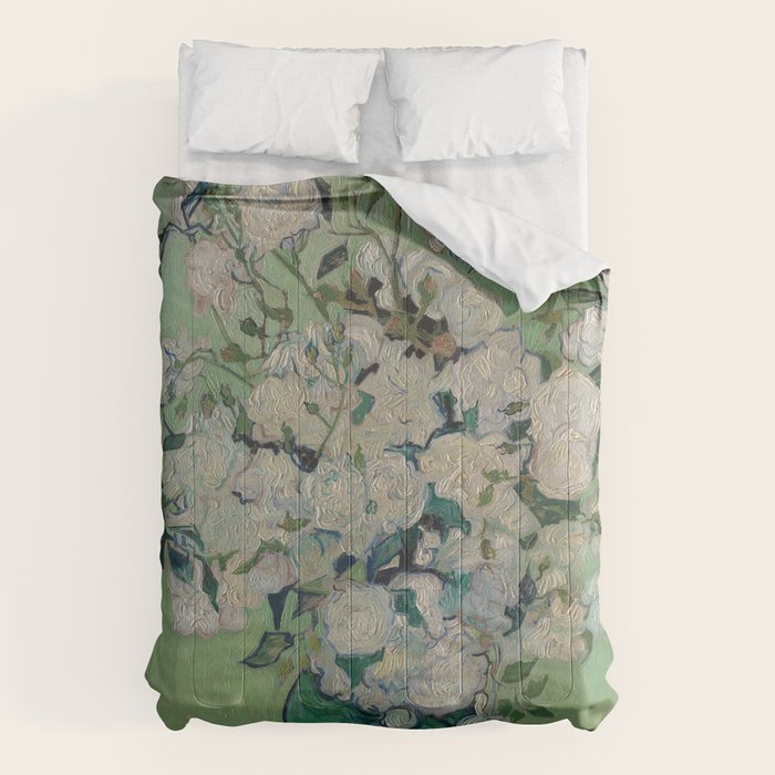 Vase with Pink Roses- Van Gogh Comforter Gallery Image 1