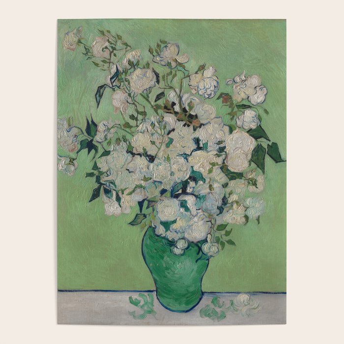 Vase with Pink Roses- Van Gogh Poster Gallery Image 4