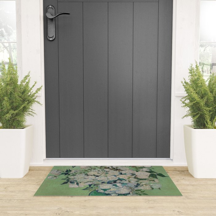 Vase with Pink Roses- Van Gogh Welcome Mat Gallery Image 3