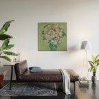 Vase with Pink Roses- Van Gogh Wood Wall Art Gallery Image 2