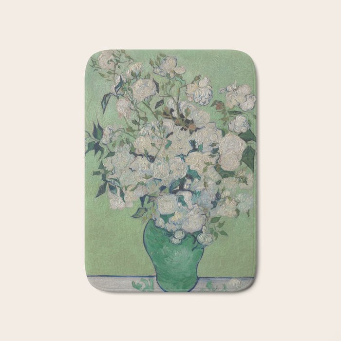 Vase with Pink Roses- Van Gogh Bath Mat Gallery Image 1
