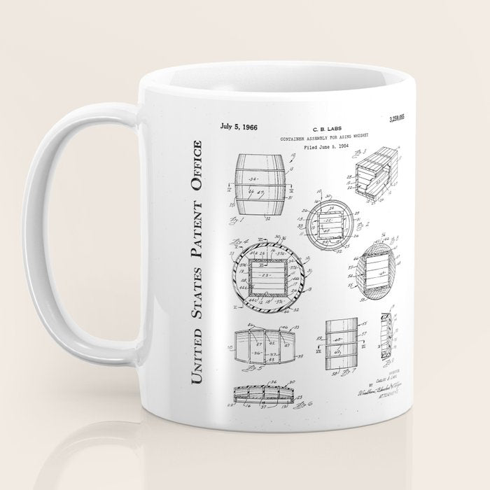 Whisky Barrel Patent - Whisky Art - Antique Coffee Mug Gallery Image 3