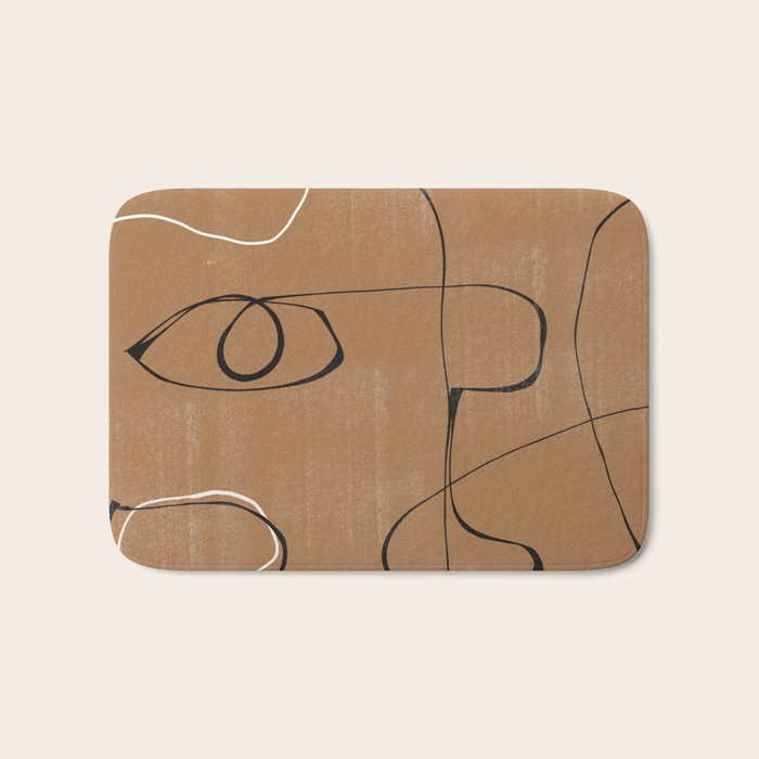 Abstract Face One Line Bath Mat Gallery Image 1