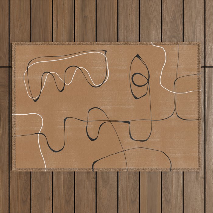 Abstract Face One Line Outdoor Rug Gallery Image 1