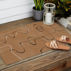 Abstract Face One Line Outdoor Rug Gallery Image 2