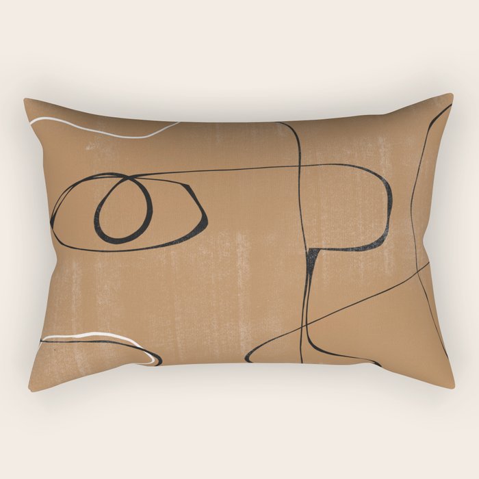 Abstract Face One Line Rectangular Pillow Gallery Image 1