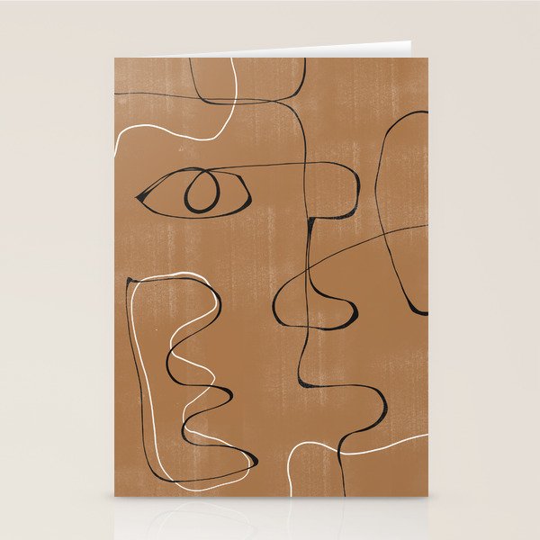 Abstract Face One Line Stationery Card Gallery Image 2