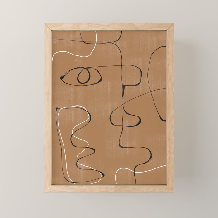 Abstract Face One Line Mini Art Print Gallery Image 1