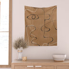 Abstract Face One Line Wall Tapestry Gallery Image 2