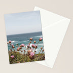 Pink Flowers by the Ocean | Travel Photography in Portugal Art Print | Summer at Bordeira Beach Stationery Card Gallery Image 2