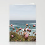 Pink Flowers by the Ocean | Travel Photography in Portugal Art Print | Summer at Bordeira Beach Stationery Card Gallery Image 2