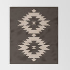Southwestern Minimalism XXV - Mocha Brown Throw Blanket Gallery Image 2