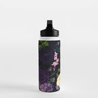 Vintage Midnight Purple Botanical Roses Flower Garden Water Bottle Gallery Image 3