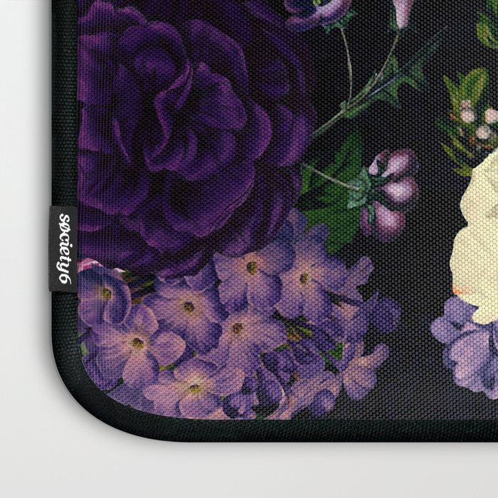 Vintage Midnight Purple Botanical Roses Flower Garden Laptop Sleeve Gallery Image 3